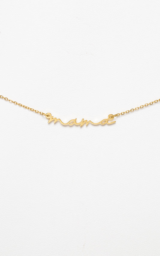 Mama Script Necklace