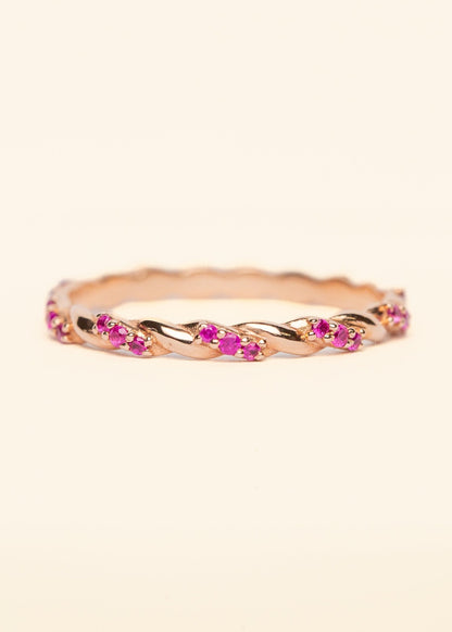 Braided Ruby Gemstone Band - Mamma's Liquid Love