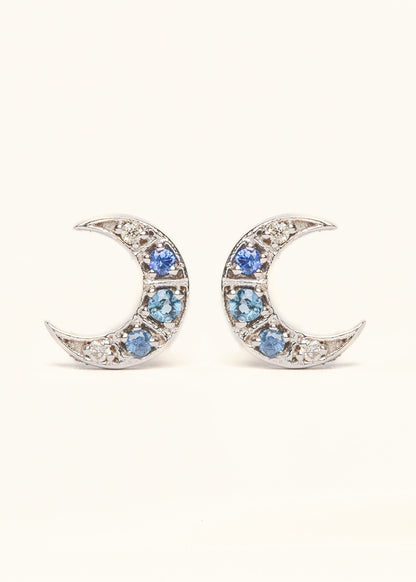 Celestial Crescent Sapphire Earrings - Mamma's Liquid Love