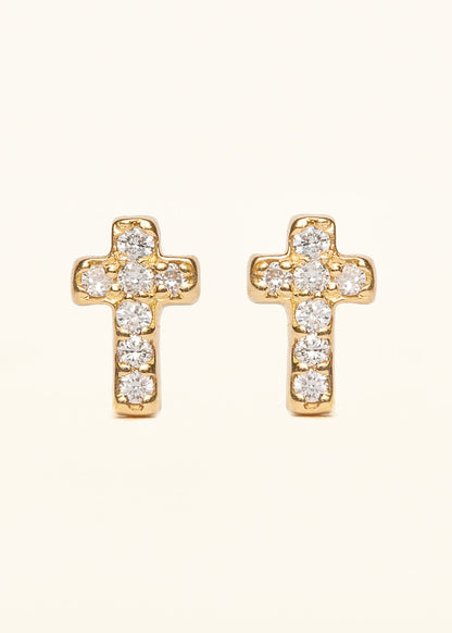 Diamond Cross Earrings - Mamma's Liquid Love