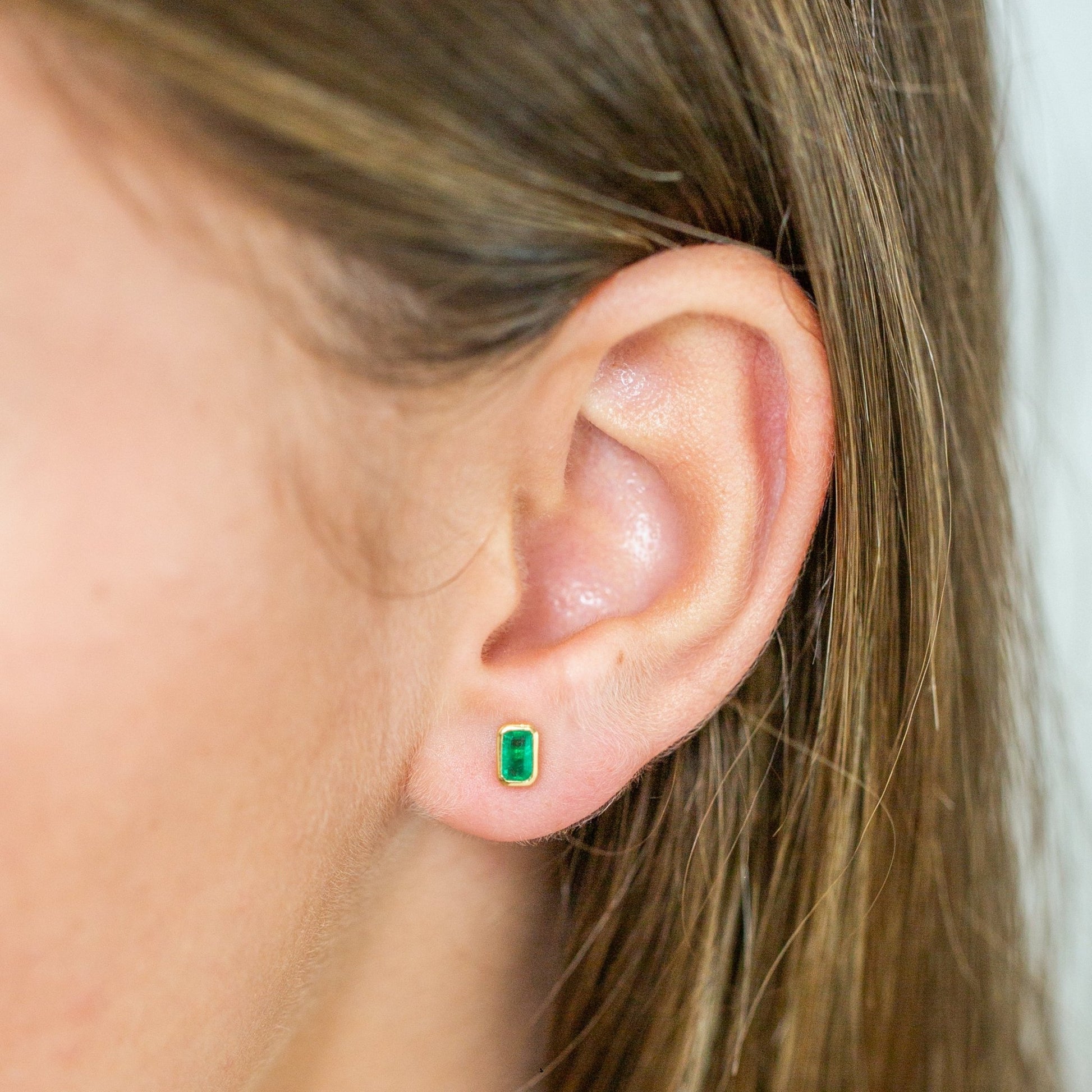 Emerald Bar Studs - Mamma's Liquid Love