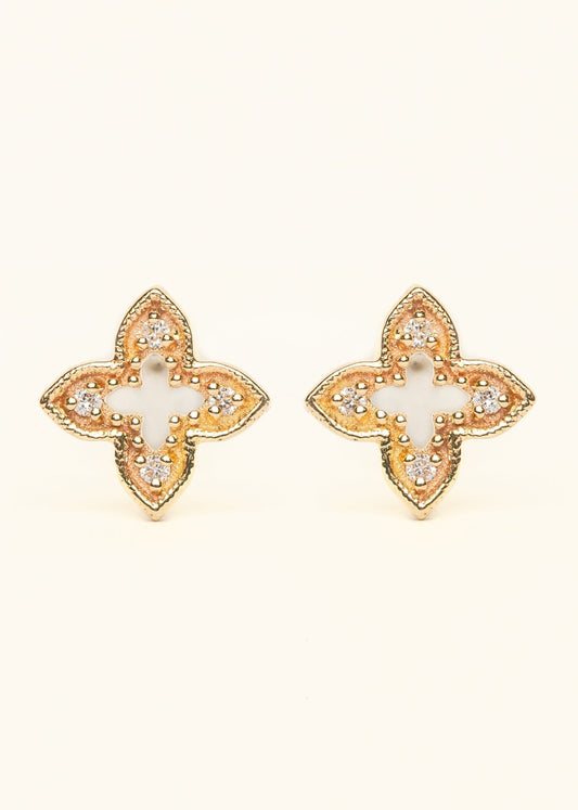 Maltese Cross Diamond Studs - Mamma's Liquid Love