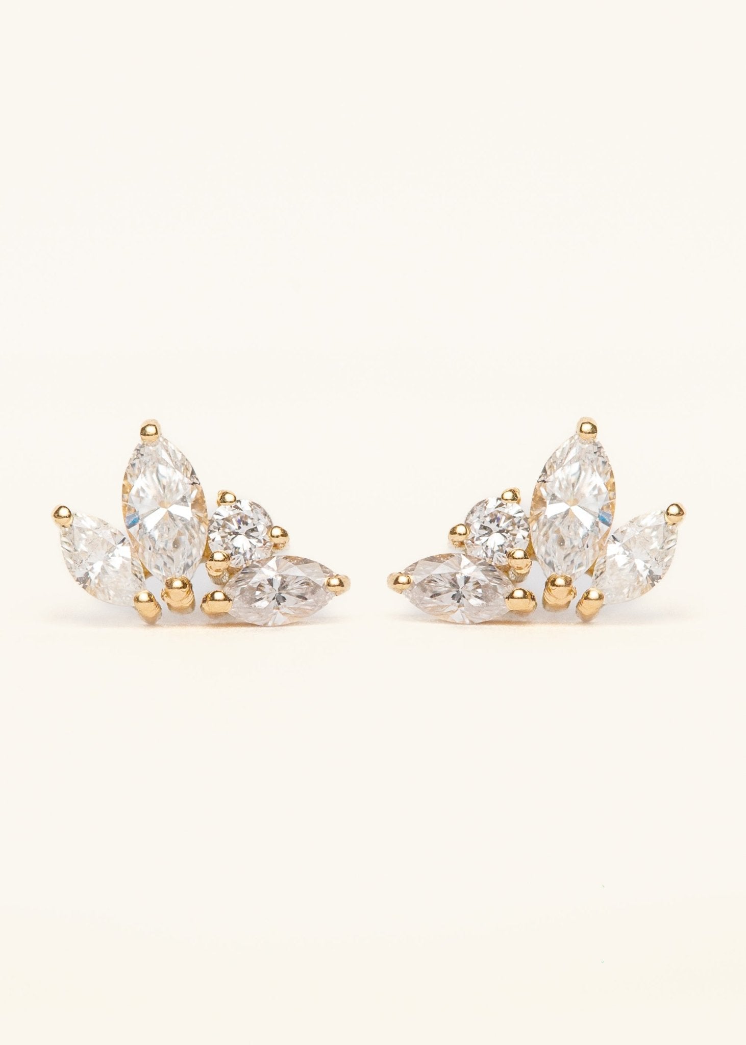 Marquise Diamond Flower Studs - Mamma's Liquid Love