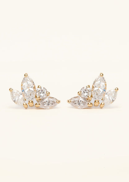 Marquise Diamond Flower Studs - Mamma's Liquid Love