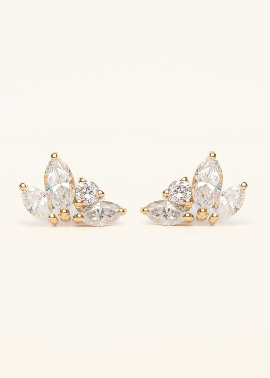 Marquise Diamond Flower Studs - Mamma's Liquid Love