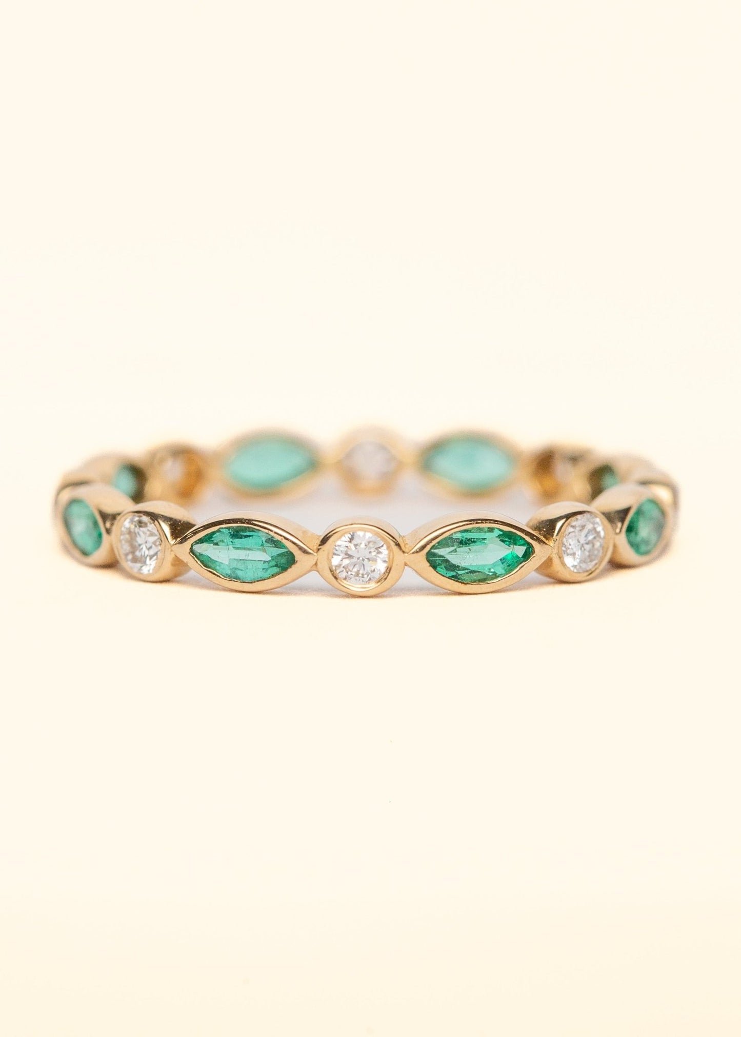 Marquise Emerald Diamond Eternity Band - Mamma's Liquid Love