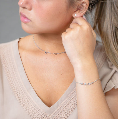 Paperclip Chain Mama bracelet and necklace SET $65 - Mamma's Liquid Love