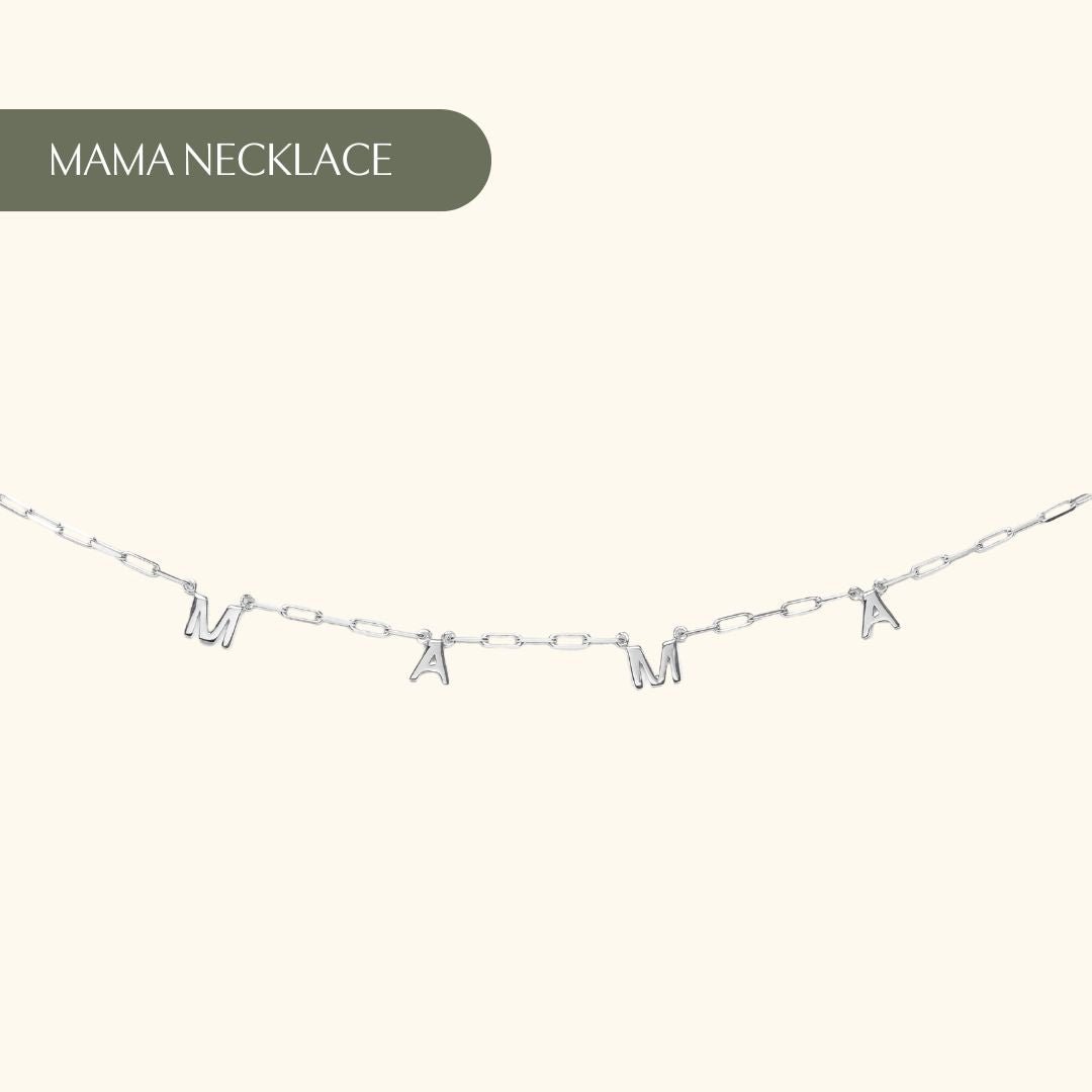 Paperclip Chain Mama bracelet and necklace SET $65 - Mamma's Liquid Love