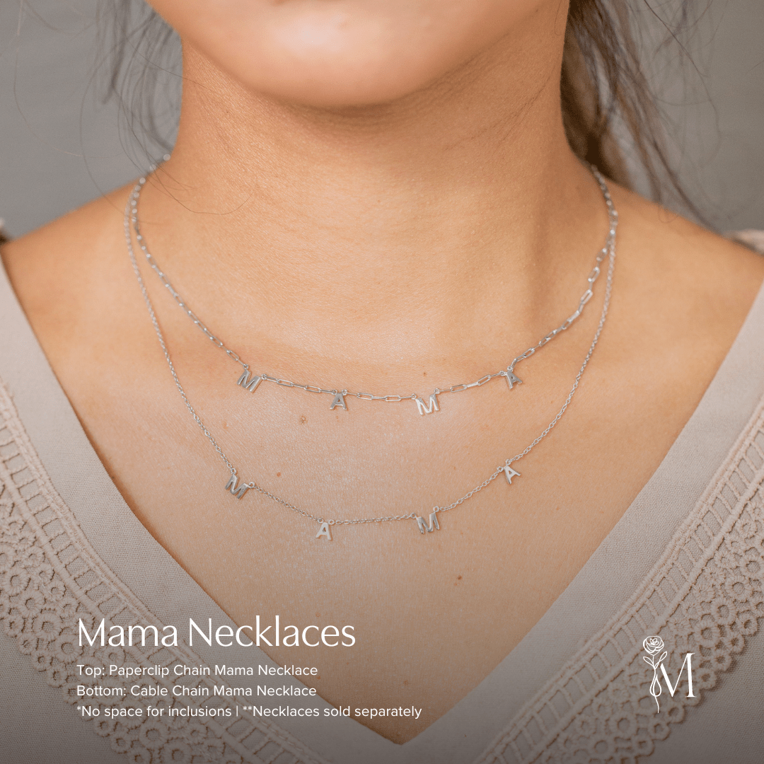 Paperclip Chain Mama bracelet and necklace SET $65 - Mamma's Liquid Love