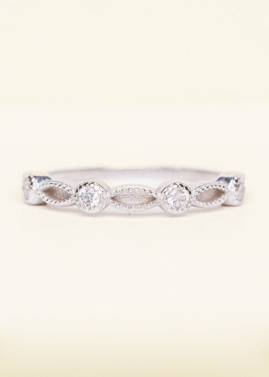 Princess Stacker Ring OS - 14k White Gold - Mamma's Liquid Love