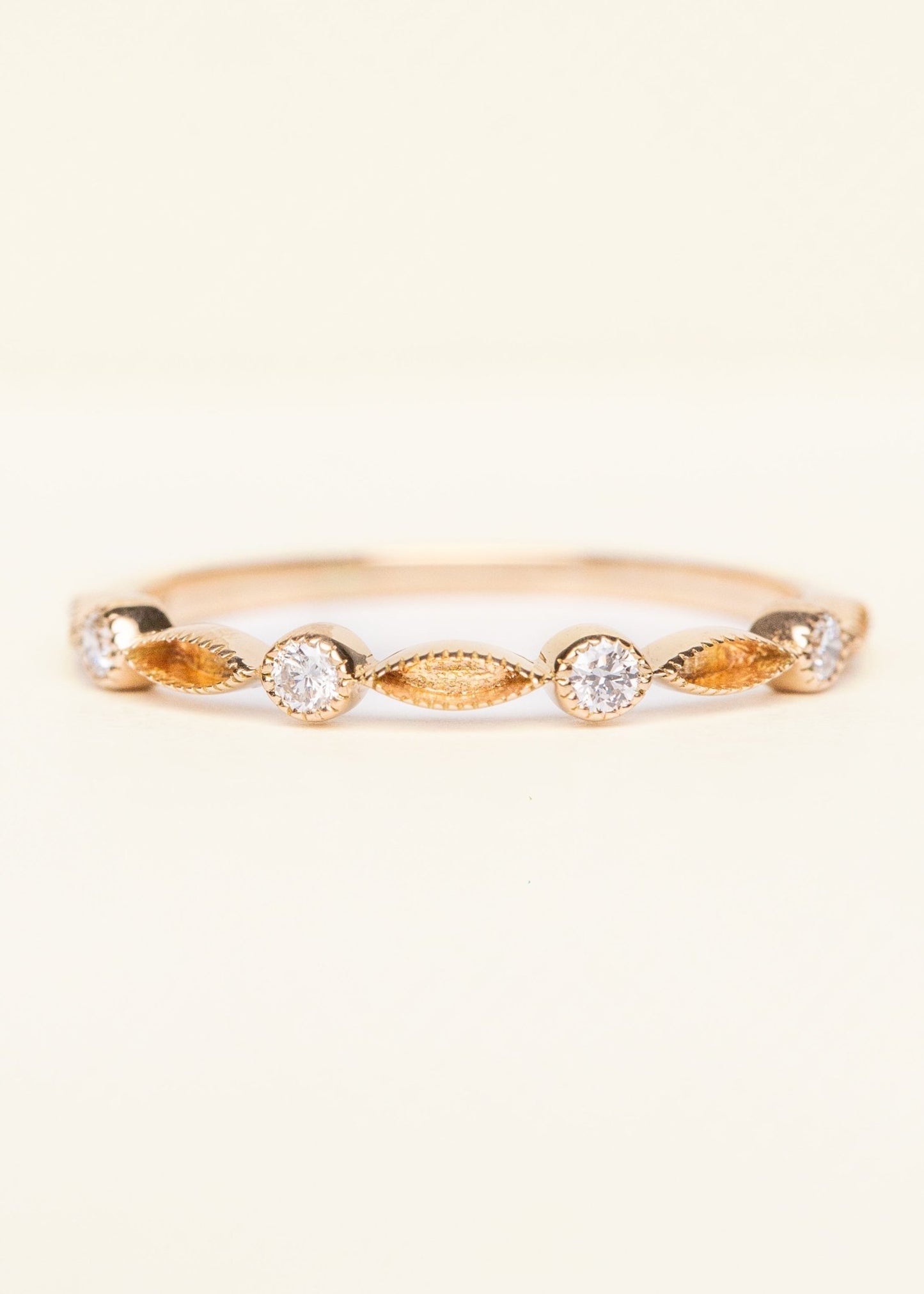 Princess Stacker Ring Yellow Gold Diamonds OS - Mamma's Liquid Love