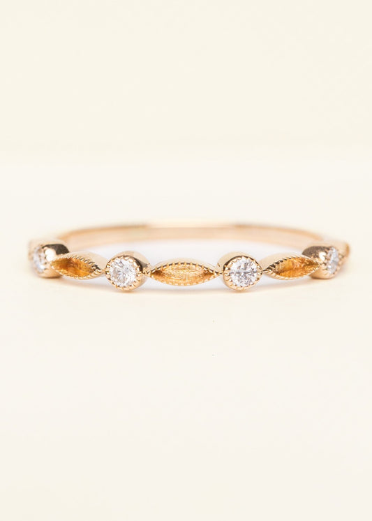 Princess Stacker Ring Yellow Gold Diamonds OS - Mamma's Liquid Love