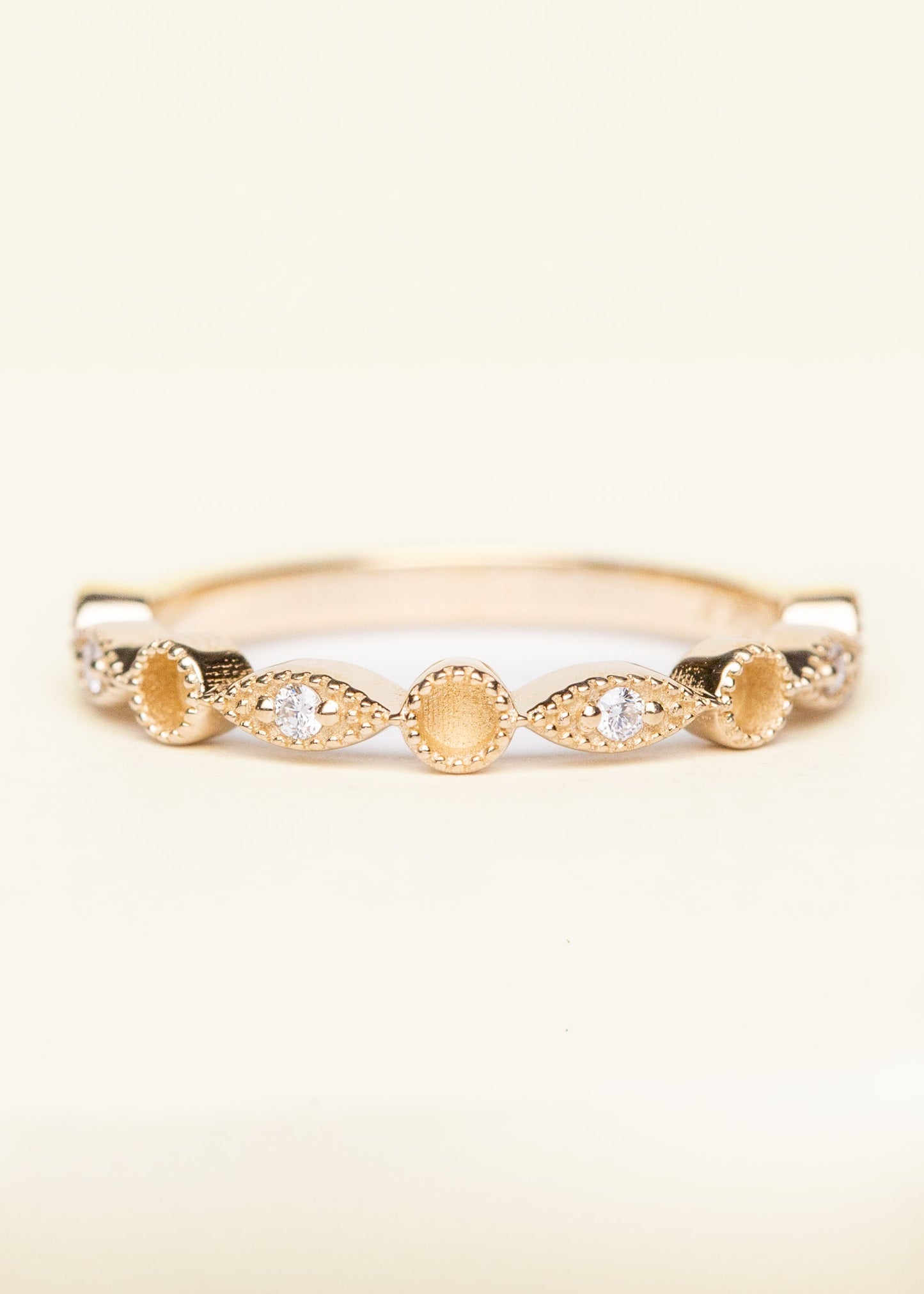 Queen Stacker Ring OS - 14k Yellow Gold DIAMONDS - Mamma's Liquid Love