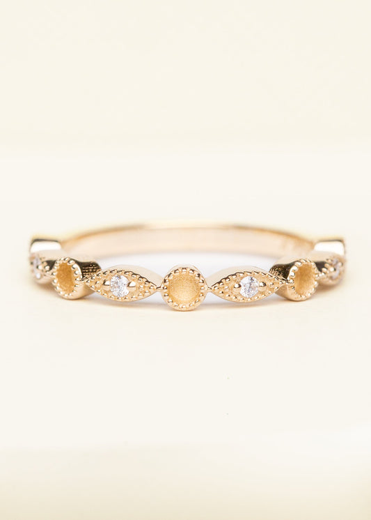 Queen Stacker Ring OS - 14k Yellow Gold DIAMONDS - Mamma's Liquid Love