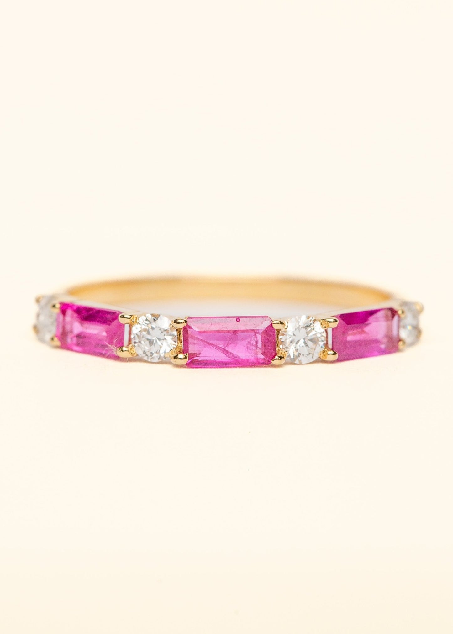 Ruby & Diamond Bar Ring - Mamma's Liquid Love