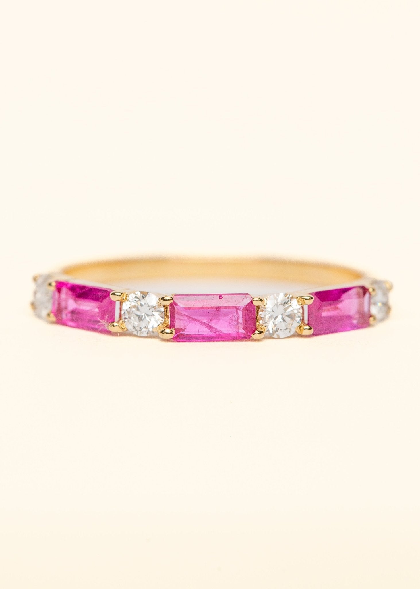 Ruby & Diamond Bar Ring - Mamma's Liquid Love