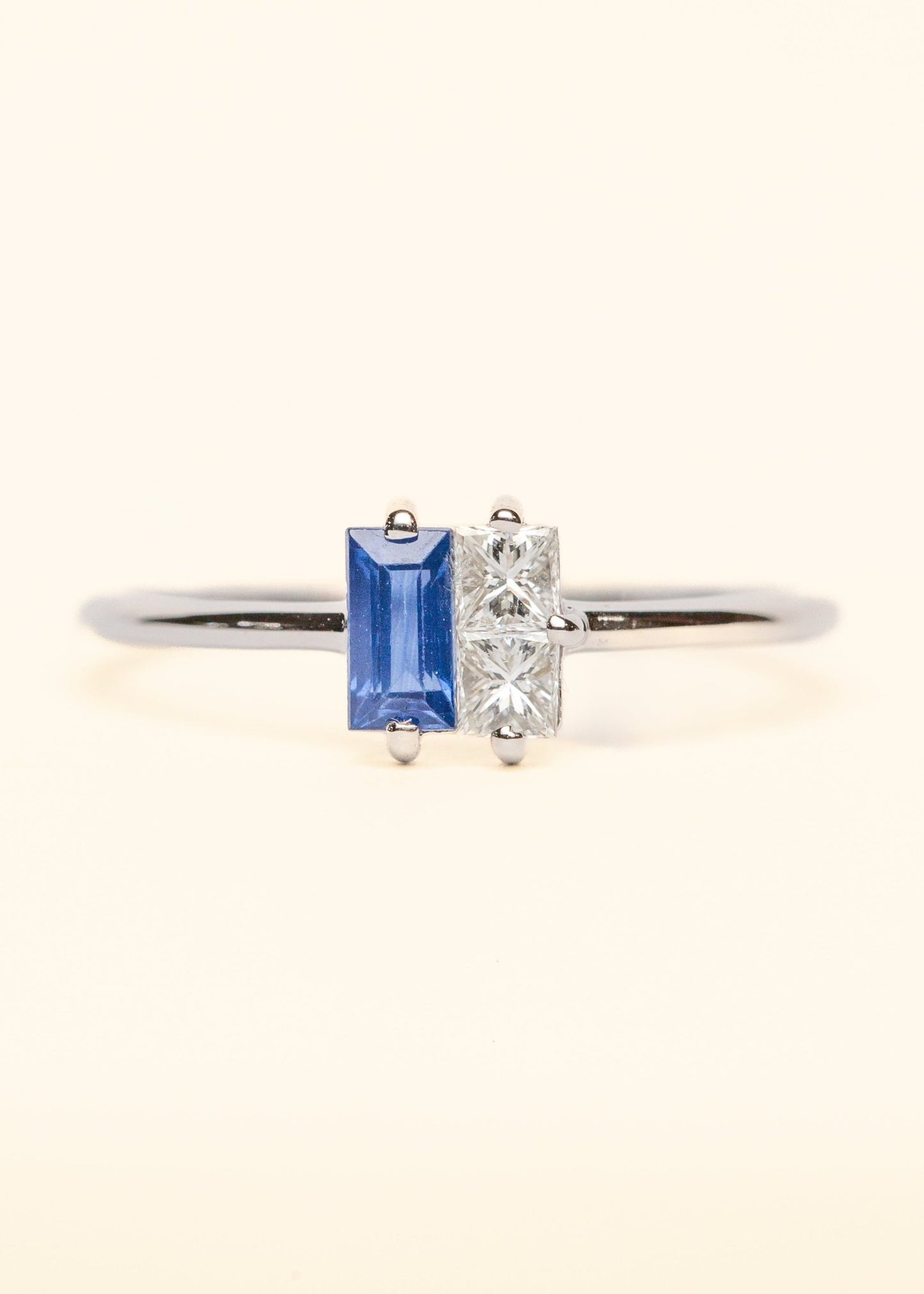 Sapphire & Diamond Baguette Ring - Mamma's Liquid Love