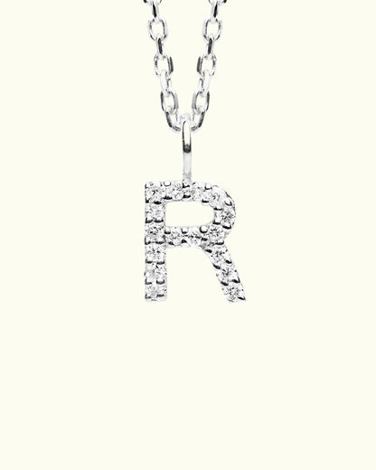 Sterling Silver CZ Letter Charm - Mamma's Liquid Love