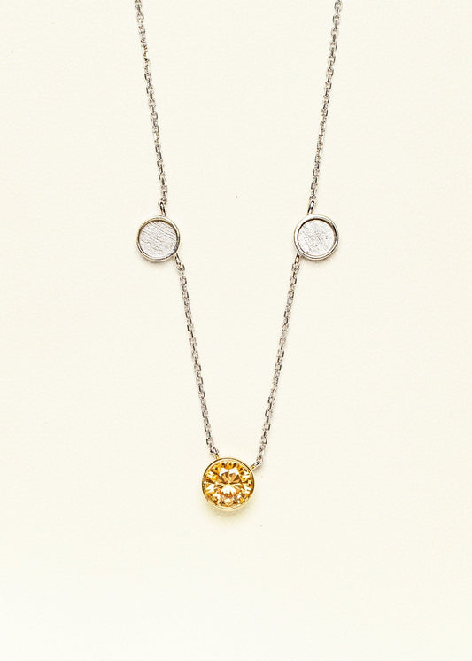 Two Bezel Necklace with November Birthstone OS - Mamma's Liquid Love